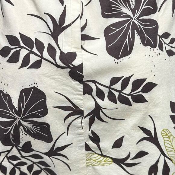 H & M Skirt Size 10 Tropical Floral A-Line Cotton Back Zip Lined Hibiscus Y2K - Picture 3 of 7